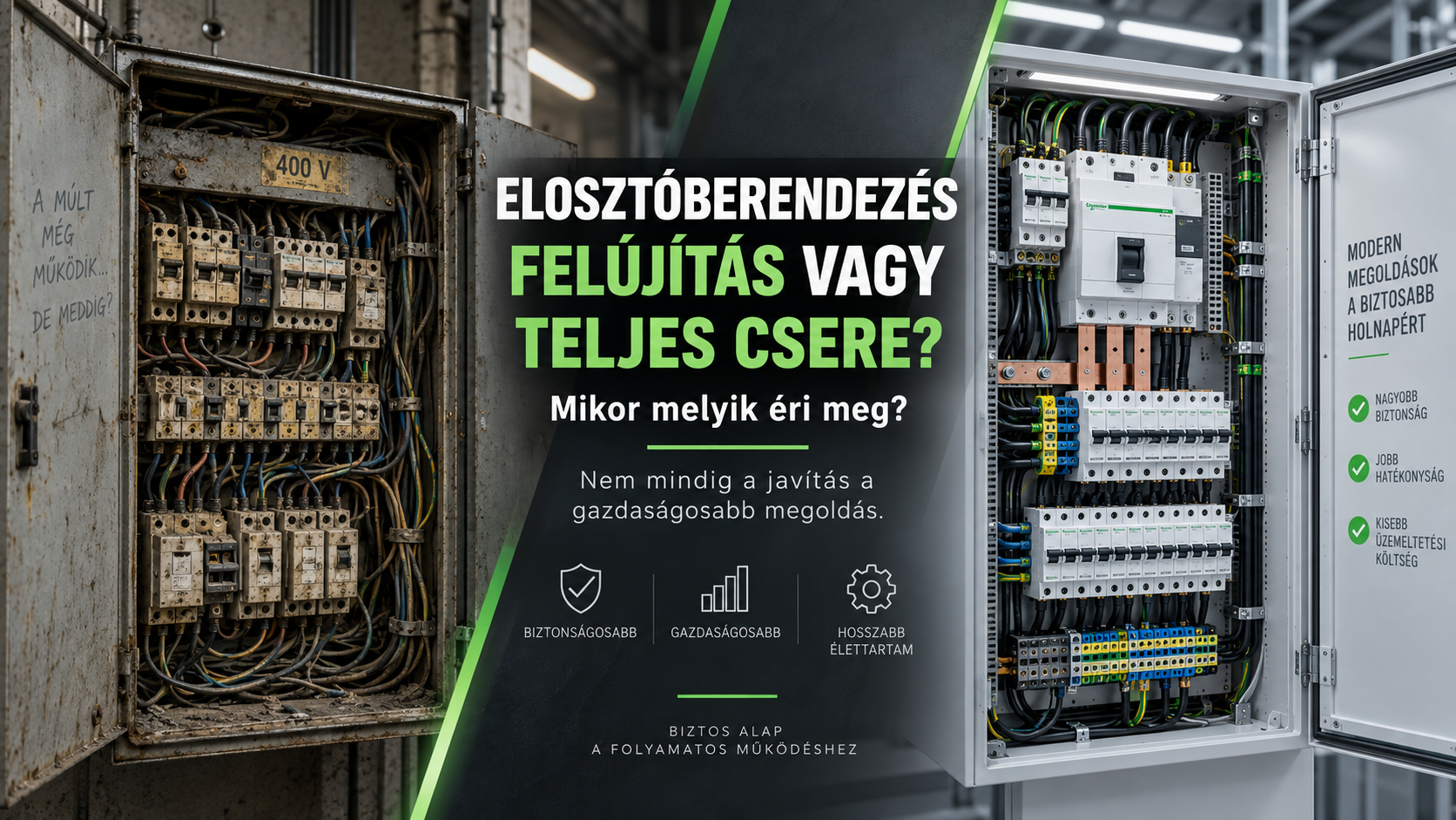 Elosztóberendezés felújítás vagy teljes csere – mikor melyik éri meg?