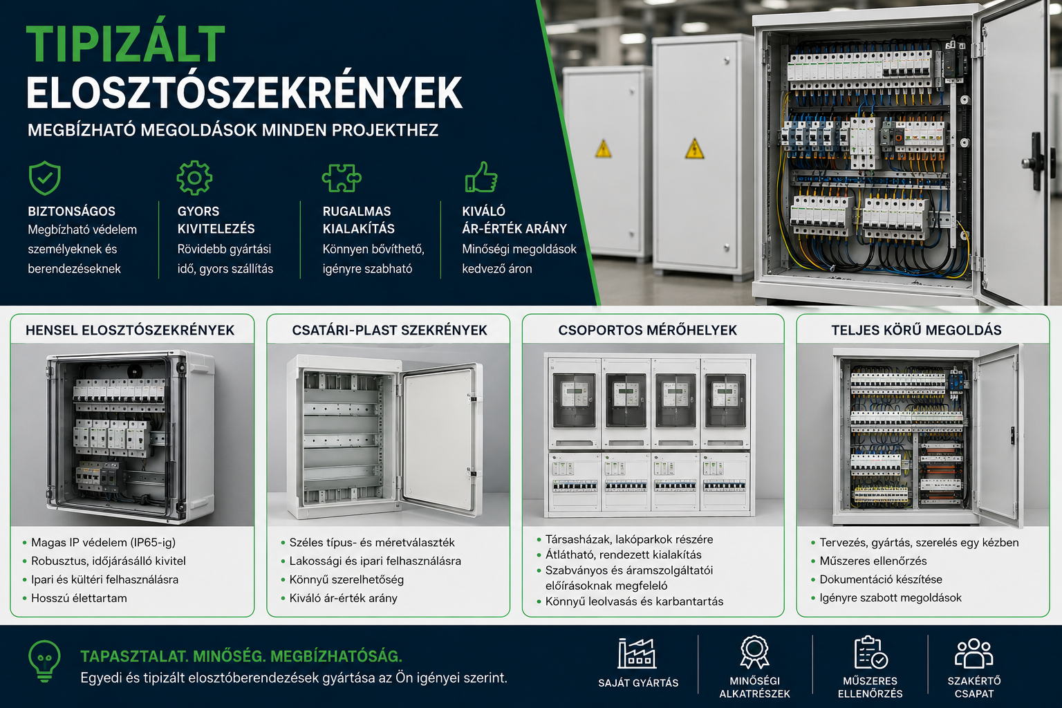 Tipizált elosztószekrény vagy egyedi gyártás? Mikor melyiket érdemes választani?